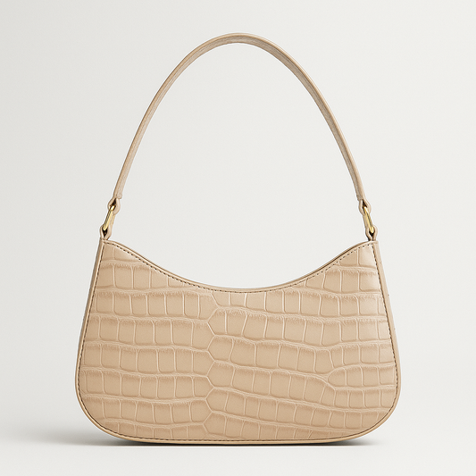 ROMEÉ Vegan Leren Baguette Tas Met Crocoprint